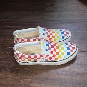 rainbow checkered vans